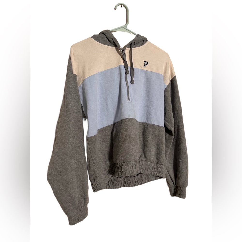 Colorblock PINK Quarter Zip Sweatshirt